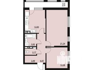 2-к квартира, вторичка, 64м2, 8/25 этаж