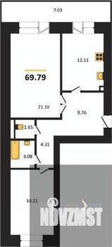 2-к квартира, вторичка, 70м2, 3/14 этаж