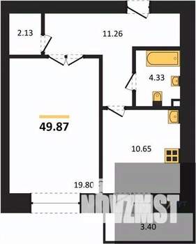 1-к квартира, вторичка, 50м2, 2/14 этаж