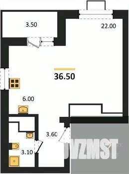 Студия квартира, вторичка, 37м2, 15/15 этаж