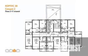 3-к квартира, вторичка, 76м2, 12/17 этаж