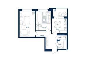 2-к квартира, вторичка, 56м2, 15/17 этаж