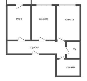 3-к квартира, вторичка, 56м2, 2/5 этаж