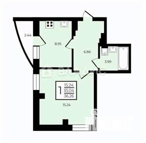 1-к квартира, вторичка, 35м2, 11/17 этаж