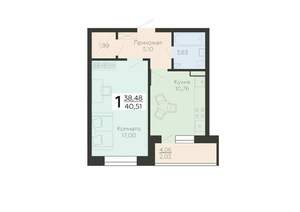 1-к квартира, вторичка, 41м2, 8/18 этаж