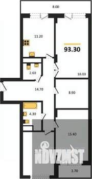 3-к квартира, вторичка, 93м2, 15/25 этаж
