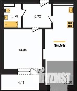 1-к квартира, вторичка, 47м2, 6/28 этаж