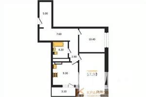 2-к квартира, вторичка, 58м2, 21/25 этаж