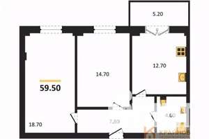 2-к квартира, вторичка, 60м2, 10/15 этаж
