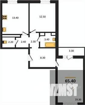 2-к квартира, вторичка, 65м2, 10/17 этаж