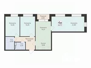 4-к квартира, вторичка, 85м2, 4/12 этаж