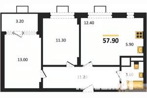 2-к квартира, строящийся дом, 58м2, 5/14 этаж