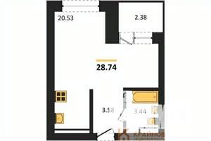 Студия квартира, вторичка, 29м2, 3/28 этаж