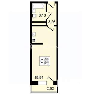Студия квартира, вторичка, 27м2, 23/27 этаж