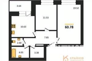 2-к квартира, вторичка, 59м2, 9/10 этаж