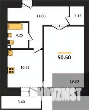 1-к квартира, вторичка, 51м2, 1/16 этаж