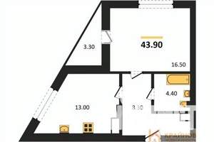 1-к квартира, вторичка, 44м2, 5/13 этаж