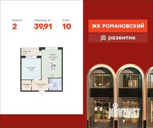 2-к квартира, вторичка, 40м2, 10/14 этаж