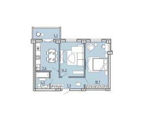 2-к квартира, вторичка, 58м2, 9/15 этаж