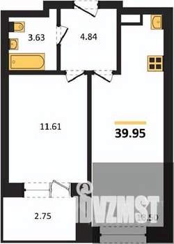1-к квартира, вторичка, 40м2, 18/28 этаж