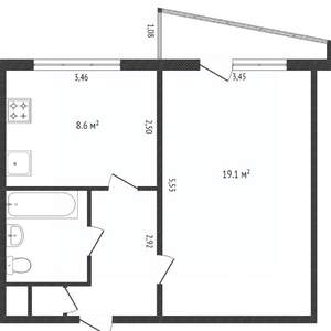 1-к квартира, вторичка, 38м2, 1/9 этаж