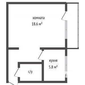 1-к квартира, вторичка, 31м2, 5/5 этаж