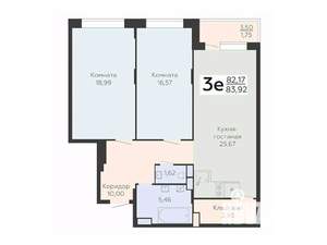 3-к квартира, вторичка, 84м2, 2/24 этаж
