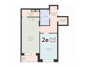 2-к квартира, вторичка, 56м2, 5/16 этаж