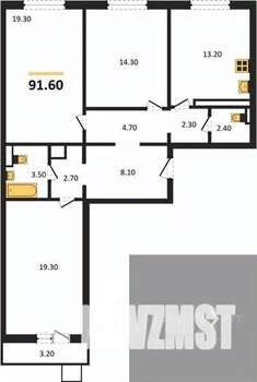 3-к квартира, вторичка, 92м2, 4/17 этаж