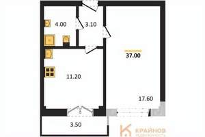 1-к квартира, вторичка, 37м2, 10/15 этаж