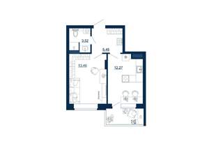 1-к квартира, вторичка, 36м2, 15/17 этаж