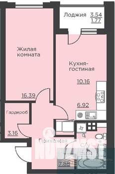 1-к квартира, вторичка, 51м2, 4/18 этаж