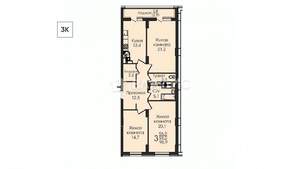 3-к квартира, вторичка, 97м2, 20/25 этаж