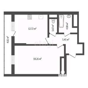 1-к квартира, вторичка, 45м2, 9/26 этаж