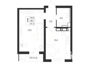 1-к квартира, вторичка, 42м2, 3/17 этаж