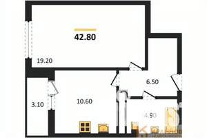 1-к квартира, вторичка, 43м2, 14/25 этаж