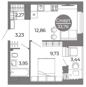 1-к квартира, вторичка, 34м2, 7/25 этаж