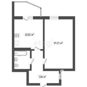 1-к квартира, вторичка, 41м2, 8/17 этаж