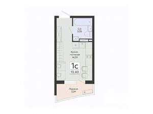 Студия квартира, строящийся дом, 19м2, 6/13 этаж