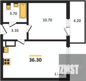1-к квартира, вторичка, 36м2, 10/17 этаж