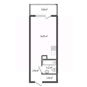 Студия квартира, вторичка, 24м2, 5/22 этаж
