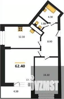 2-к квартира, вторичка, 62м2, 4/25 этаж