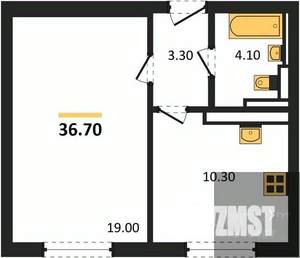 1-к квартира, вторичка, 37м2, 1/17 этаж