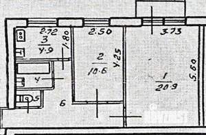 2-к квартира, вторичка, 51м2, 2/4 этаж