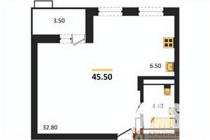 Студия квартира, строящийся дом, 46м2, 3/15 этаж