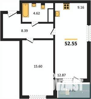 1-к квартира, вторичка, 53м2, 17/18 этаж