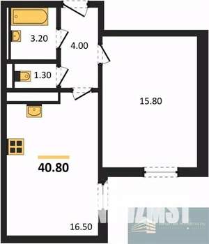 1-к квартира, вторичка, 41м2, 1/17 этаж