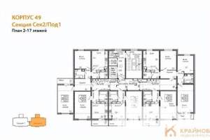 1-к квартира, вторичка, 38м2, 12/17 этаж