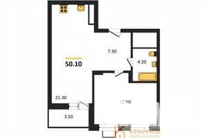 1-к квартира, сданный дом, 50м2, 6/15 этаж
