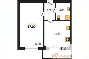 1-к квартира, вторичка, 37м2, 8/15 этаж
